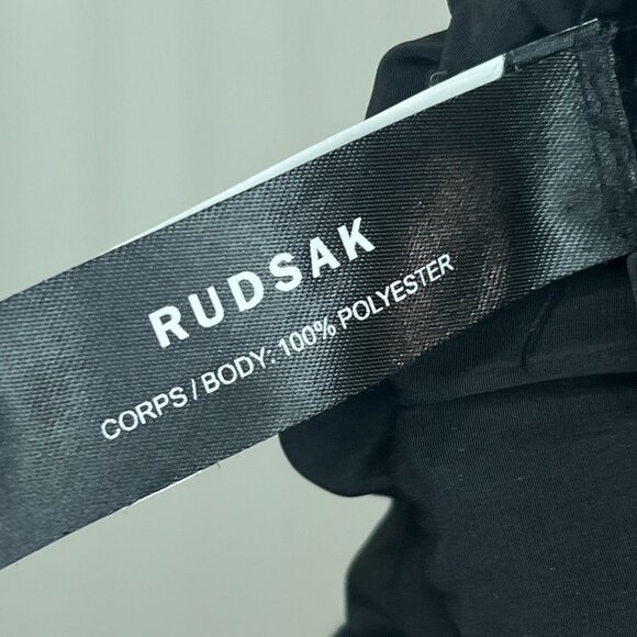 Rudsak Black V-Neck Wide Leg Jumpsuit Womens Large Tie Waist Flowy Kimono Sleeve - Picture 10 of 11